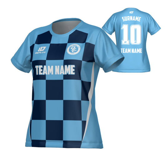Checkers Womens Jersey - Sky Blue & Navy