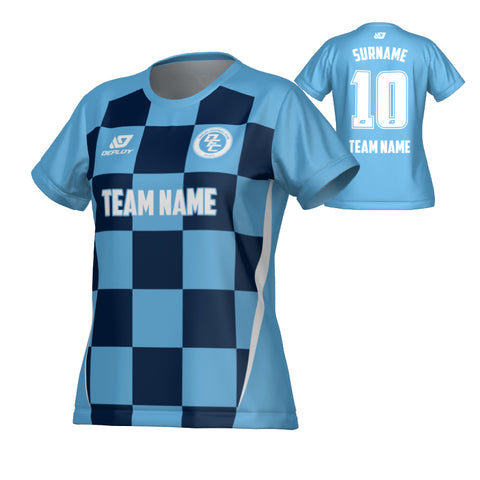 Checkers Womens Jersey - Sky Blue & Navy