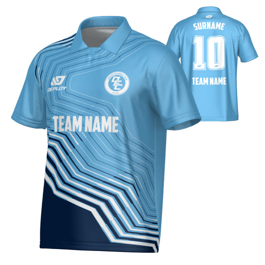 Circuit Collared Jersey - Sky Blue & Navy