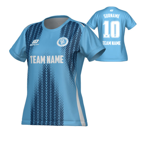Halftone Womens Jersey - Sky Blue & Navy
