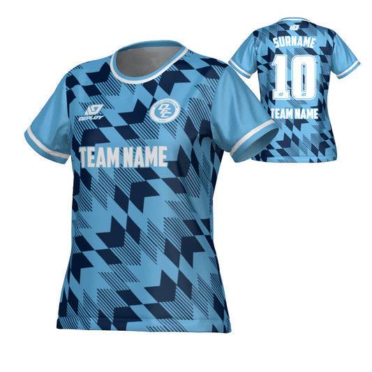 Leaves Womens Jersey - Sky Blue & Navy