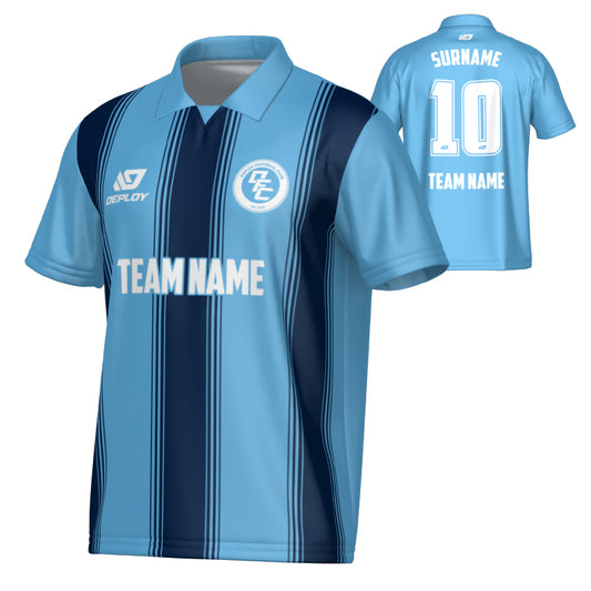 Pillars Collared Jersey - Sky Blue & Navy