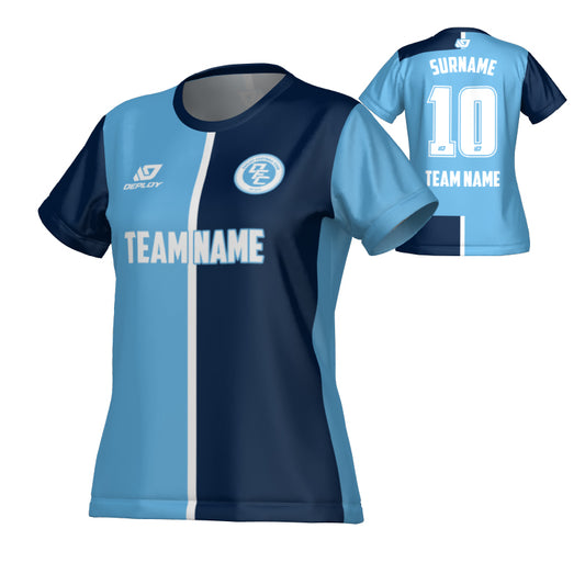 Split Womens Jersey - Sky Blue & Navy