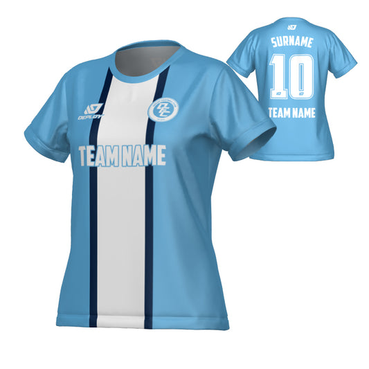 Stripe Womens Jersey - Sky Blue & Navy
