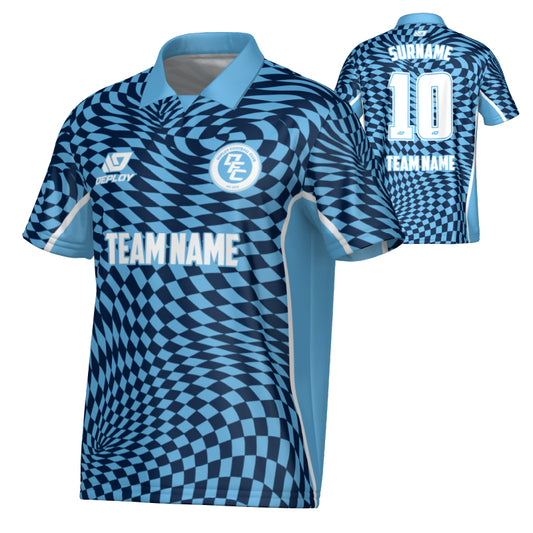 Vortex Collared Jersey - Sky Blue & Navy