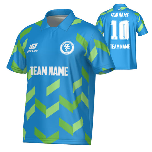 Arrows Collared Jersey - Blue & Neon Green