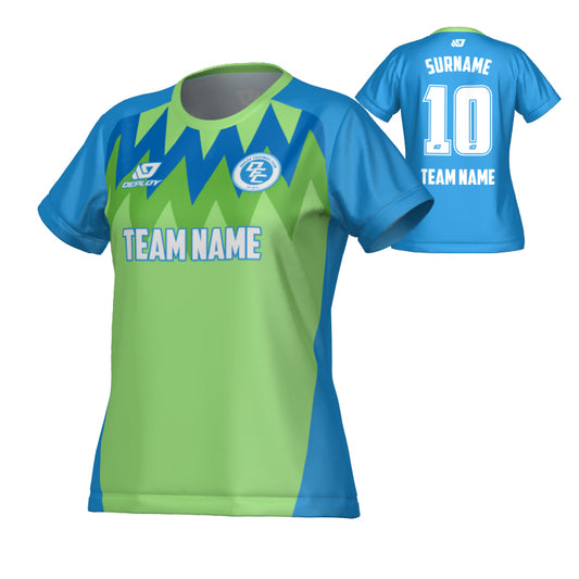 Carnival Womens Jersey - Blue & Neon Green
