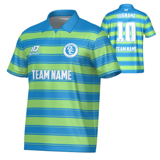 Celtic Collared Jersey - Blue & Neon Green