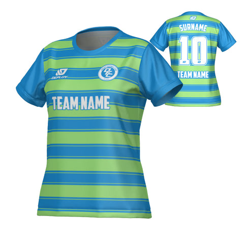 Celtic Womens Jersey - Blue & Neon Green