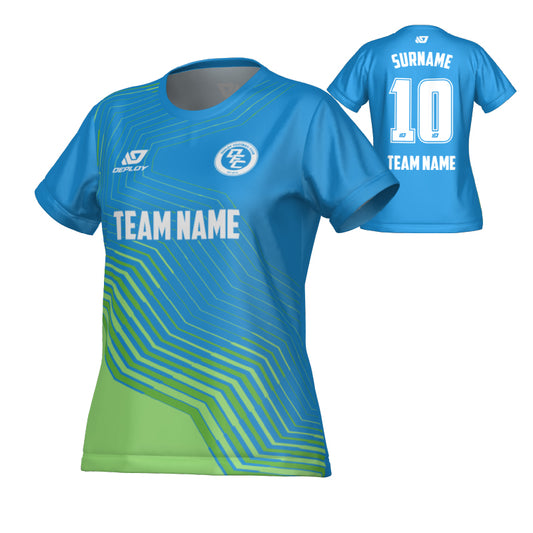 Circuit Womens Jersey - Blue & Neon Green