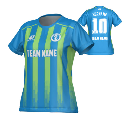Classic Womens Jersey - Blue & Neon Green