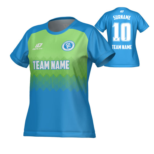 Echo Womens Jersey - Blue & Neon Green