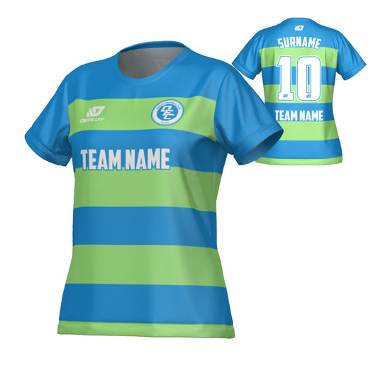 Hoops Womens Jersey - Blue & Neon Green