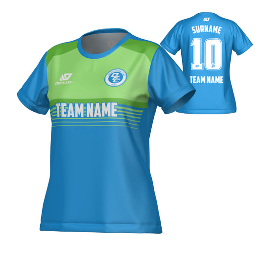 Horizon Womens Jersey - Blue & Neon Green