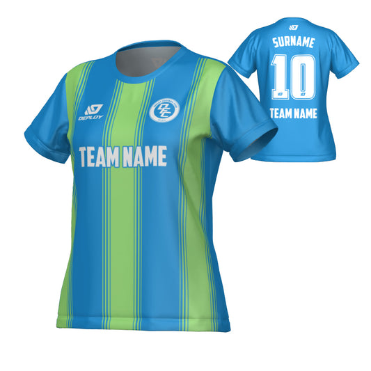 Pillars Womens Jersey - Blue & Neon Green