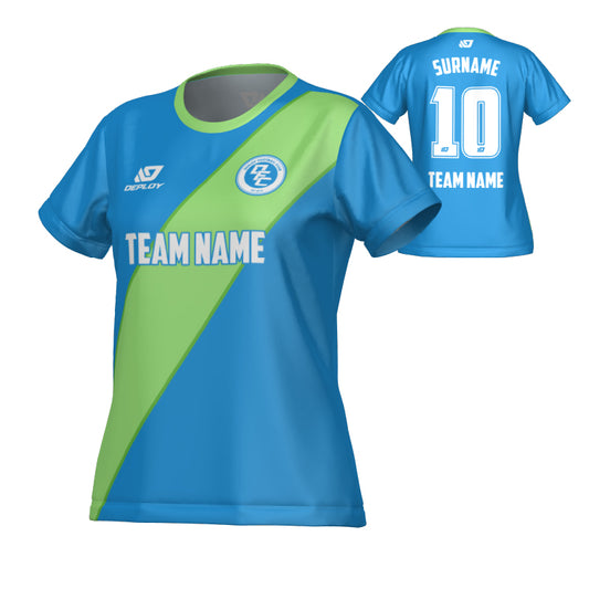 Sash Womens Jersey - Blue & Neon Green