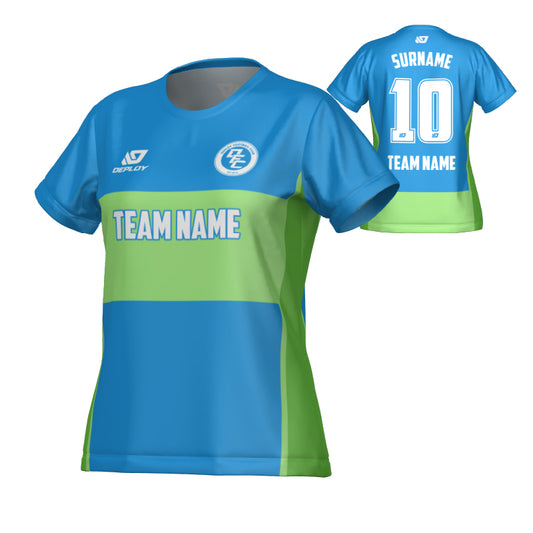 Shift Womens Jersey - Blue & Neon Green