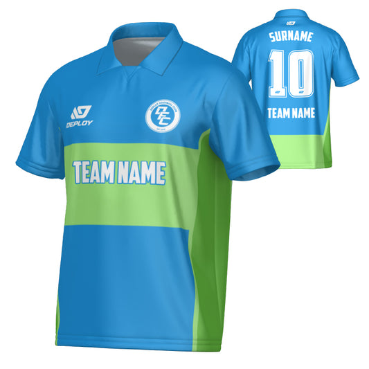 Shift Collared Jersey - Blue & Neon Green