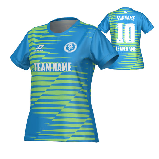 Static Womens Jersey - Blue & Neon Green