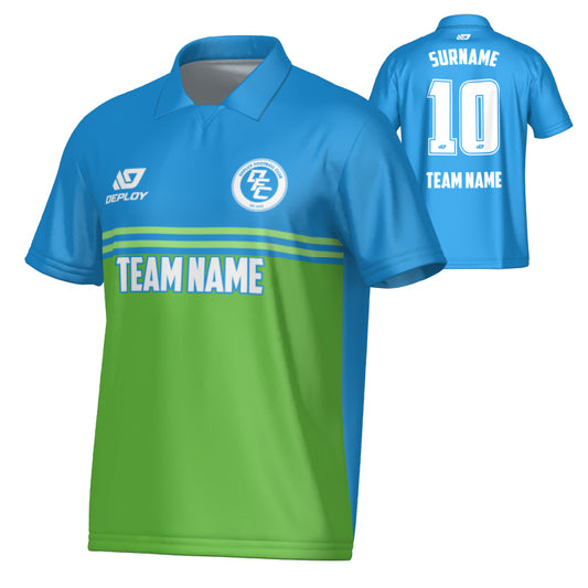 Summit Collared Jersey - Blue & Neon Green