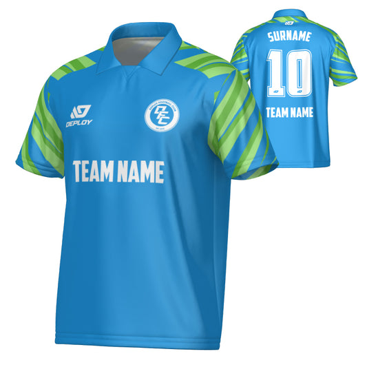 Surge Collared Jersey - Blue & Neon Green