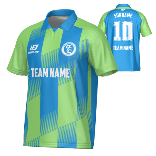 Vector Collared Jersey - Blue & Neon Green