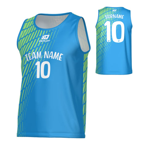 Spray Sports Singlet - Blue & Neon Green