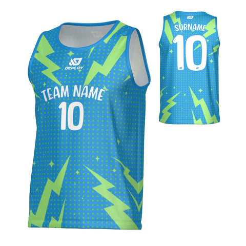 Storm Sports Singlet - Blue & Neon Green