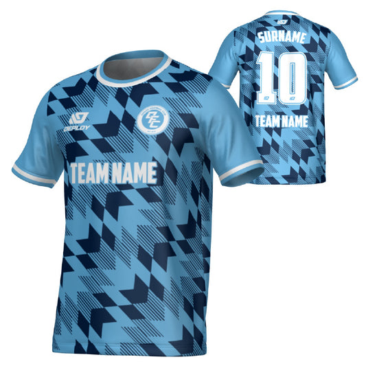 Leaves Jersey - Sky Blue & Navy