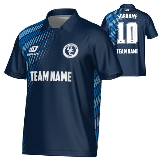 Spray Collared Jersey - Navy & Sky Blue