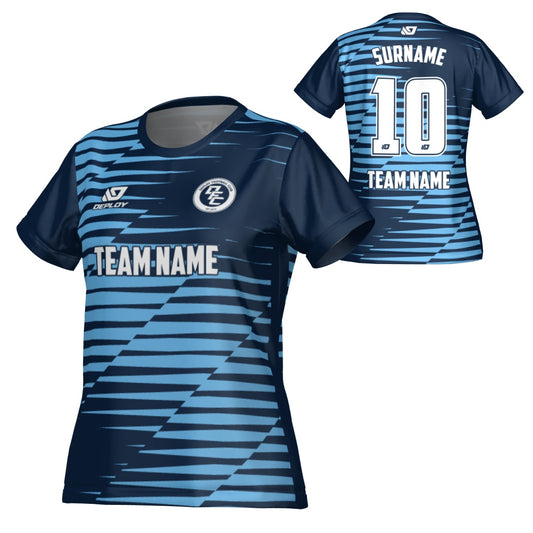 Static Womens Jersey - Navy & Sky Blue