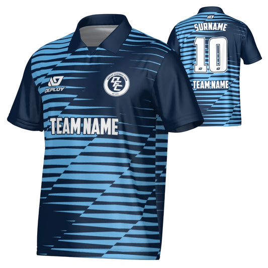 Static Collared Jersey - Navy & Sky Blue