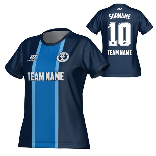 Stripe Womens Jersey - Navy & Sky Blue