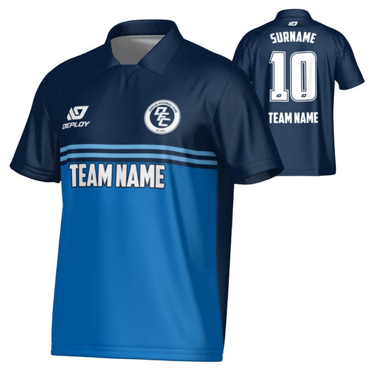 Summit Collared Jersey - Navy & Sky Blue
