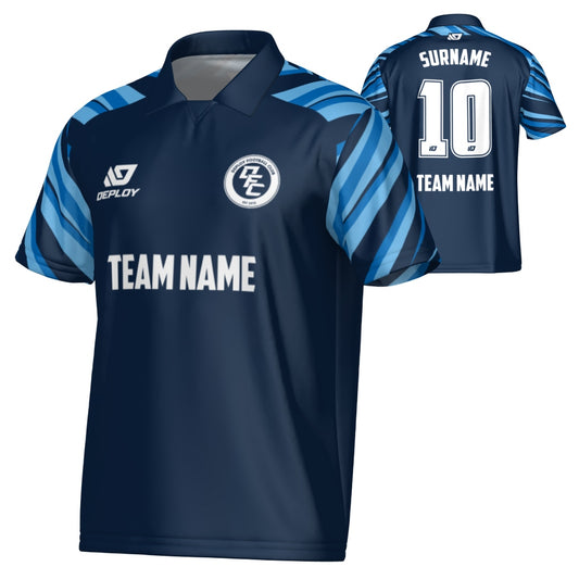 Surge Collared Jersey - Navy & Sky Blue
