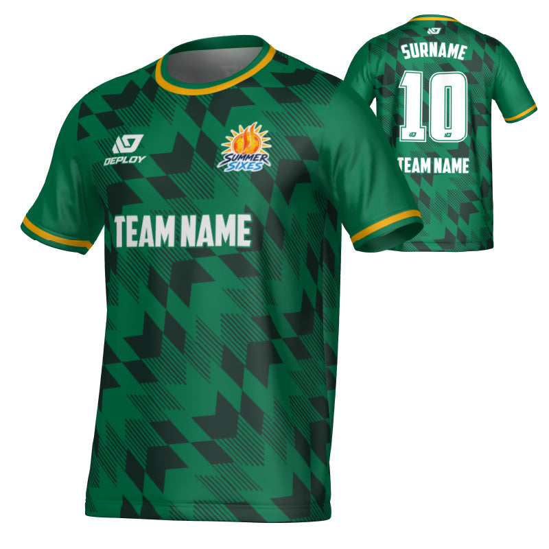 SUTHERLAND SHIRE FA SUMMER - LEAVES - GREEN & BLACK