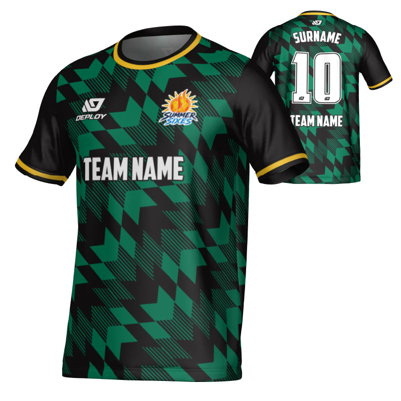 SUTHERLAND SHIRE FA SUMMER - LEAVES - BLACK & GREEN