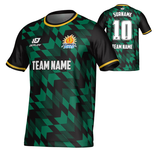 SUTHERLAND SHIRE FA SUMMER - LEAVES - BLACK & GREEN