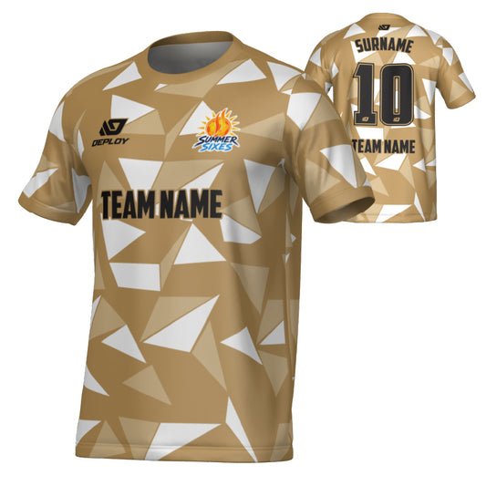 SUTHERLAND SHIRE FA SUMMER - SHARDS - VEGAS GOLD & WHITE