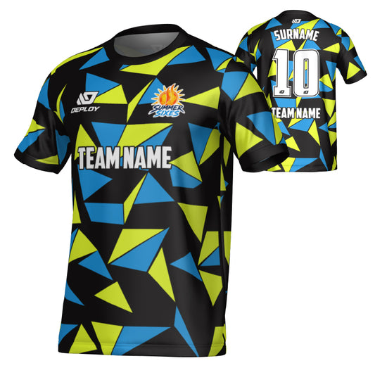 SUTHERLAND SHIRE FA SUMMER - SHARDS - BLACK & NEON