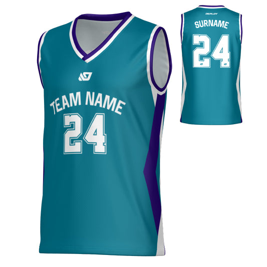 Arrow Basketball Jersey - Teal & Purple