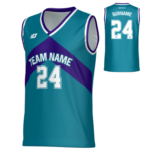 Aspire Basketball Jersey - Teal & Purple
