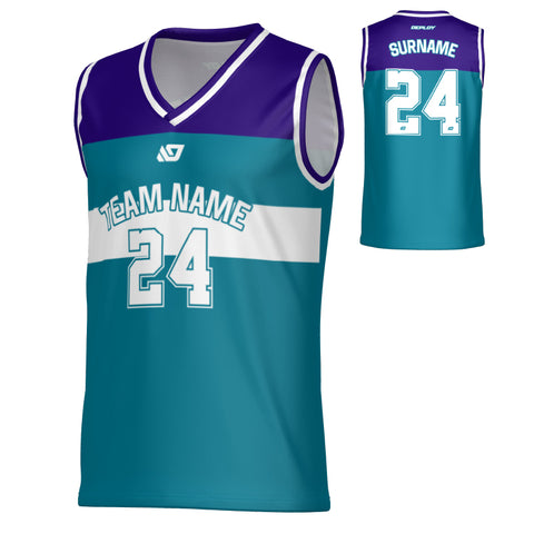 Bandit Basketball Jersey - Teal & Purple