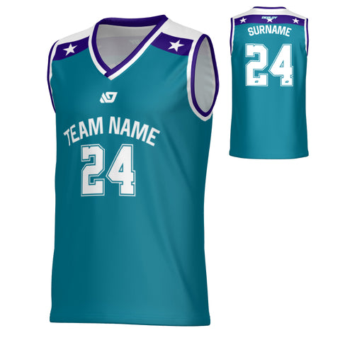 Core Basketball Jersey - Teal & Purple