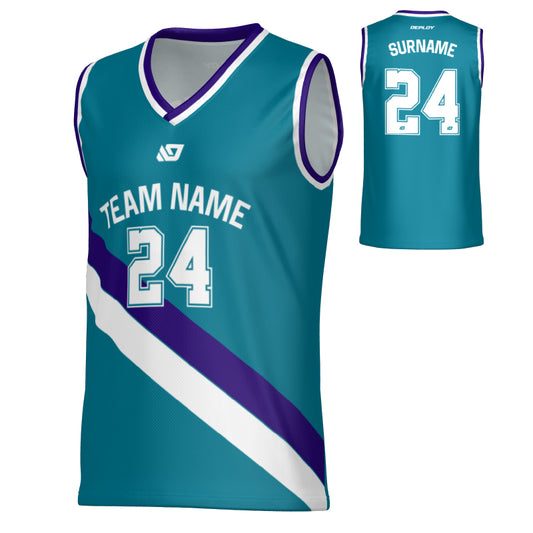 Drift Basketball Jersey - Teal & Purple