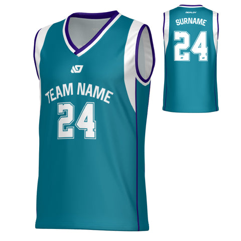 Edge Basketball Jersey - Teal & Purple