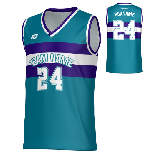 Legacy Basketball Jersey - Teal & Purple