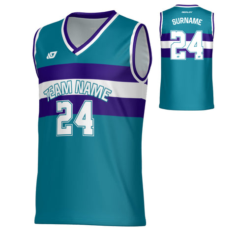 Legacy Basketball Jersey - Teal & Purple