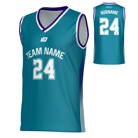 NYC Basketball Jersey - Teal & Purple