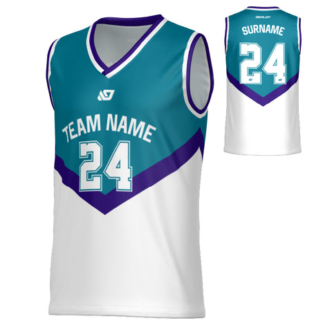 Peak Basketball Jersey - Teal & Purple